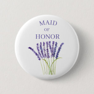 Bóton Redondo 5.08cm Lavanda madrinha de casamento Herb aquarela