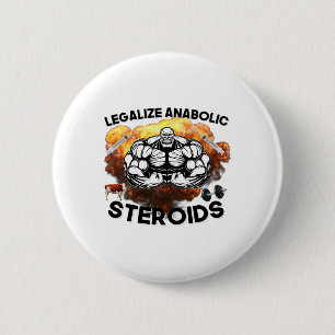 Bóton Redondo 5.08cm Legalize Esteroides Anabólicos Diversão Ginásio Fi