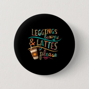 Bóton Redondo 5.08cm Leggens Folhas e Latas, por favor, pintar abóbora