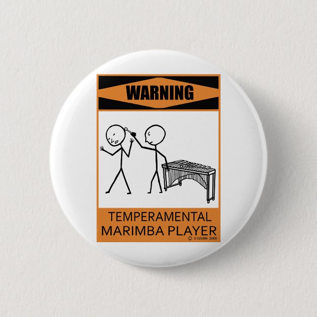 Bóton Redondo 5.08cm Leitor de Marimba Temperamentoso (Frente)