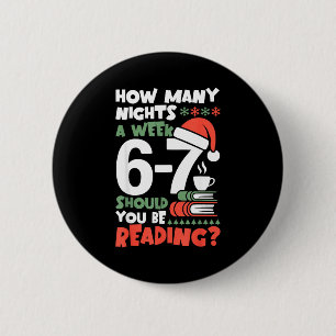 Bóton Redondo 5.08cm Leitura Divertida 67 Meme Livro de Natal Englieach