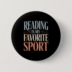 Bóton Redondo 5.08cm Leitura Engraçada É Meu Livro De Esporte Favorito