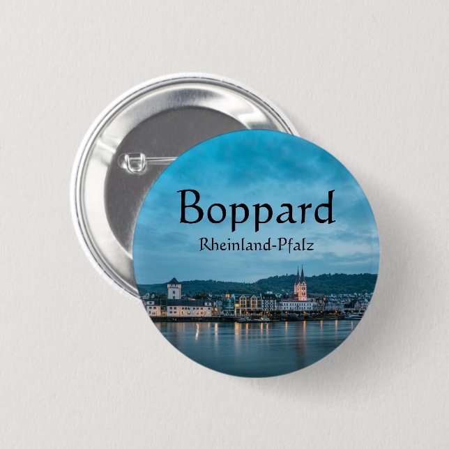 Bóton Redondo 5.08cm Lembrança de Boppard Alemanha (Frente & Verso)