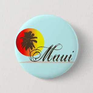 Bóton Redondo 5.08cm Lembrança de Maui Havaí