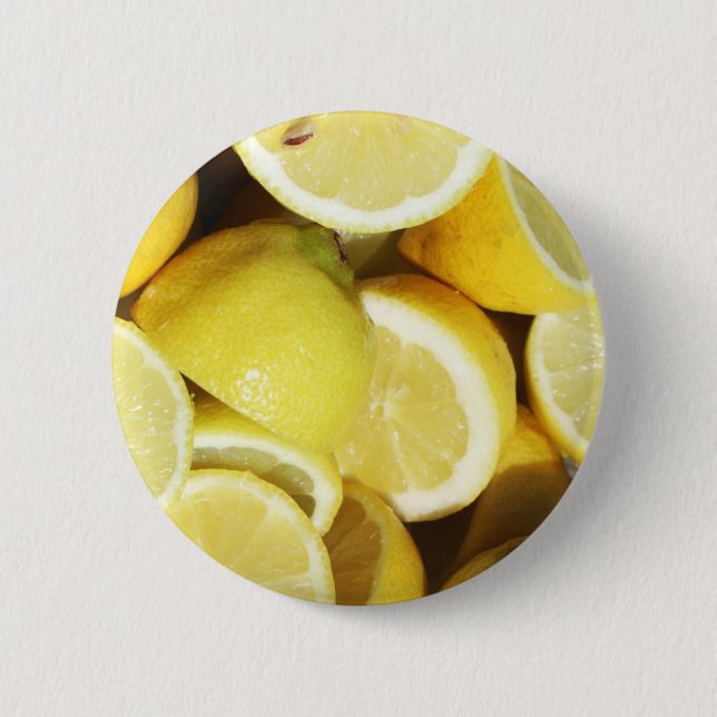 Bóton Redondo 5.08cm Lemons Amarelo (Frente)