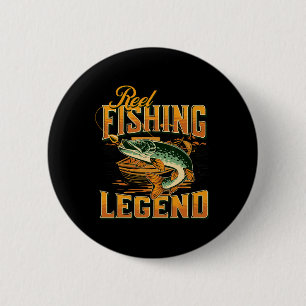 Bóton Redondo 5.08cm Lenda da Pesca com Carretilha Peixe Espadim Vintag