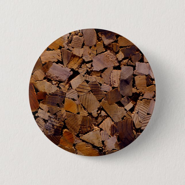 Bóton Redondo 5.08cm Lenha | cabine russa | grãos de madeira | árvore (Frente)