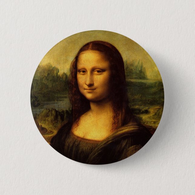 Bóton Redondo 5.08cm Leonardo da Vinci, Mona Lisa (Frente)