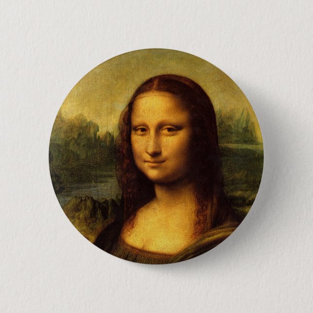 Bóton Redondo 5.08cm Leonardo da Vinci Mona Lisa (Frente)