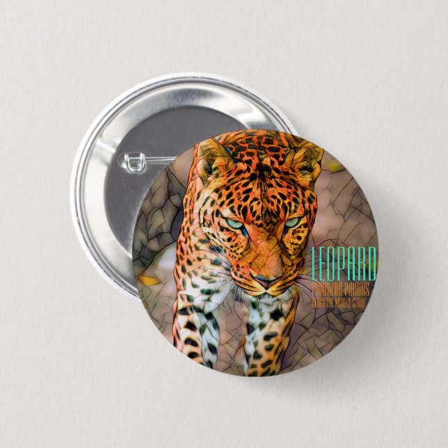 Bóton Redondo 5.08cm Leopardo [Crachá Redondo de Lata] (Frente & Verso)