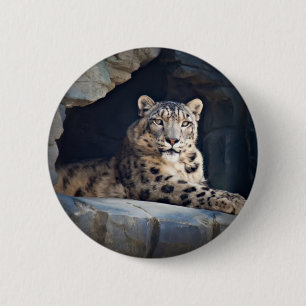 Bóton Redondo 5.08cm Leopardo de Neve