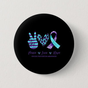 Bóton Redondo 5.08cm Leopardo Floral Ribbon Peace Love Hope Suicídio An