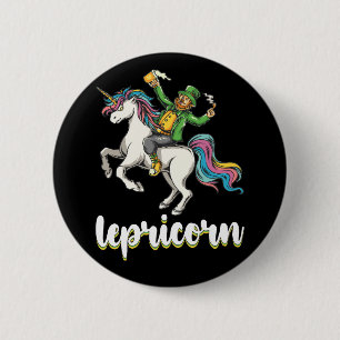 Bóton Redondo 5.08cm Lepricorn Leprechaun Unicórnio Dia de São Patrício