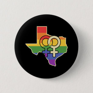 Bóton Redondo 5.08cm Lésbica Love Texas Design para orgulhosos texanos