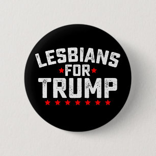 Bóton Redondo 5.08cm Lésbicas Pelo Trump Eleição Presidencial LGBTQ