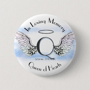 Bóton Redondo 5.08cm Letra Q Adicionar nome Memorial