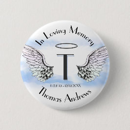 Bóton Redondo 5.08cm Letra T | Adicionar nome | Memorial