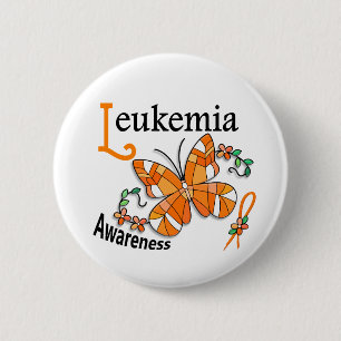 Bóton Redondo 5.08cm Leucemia da borboleta 2 do vitral