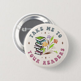 Bóton Redondo 5.08cm Leve-me aos seus leitores - Livros de biblioteca