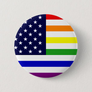 Bóton Redondo 5.08cm LGBT/EUA do orgulho gay botão