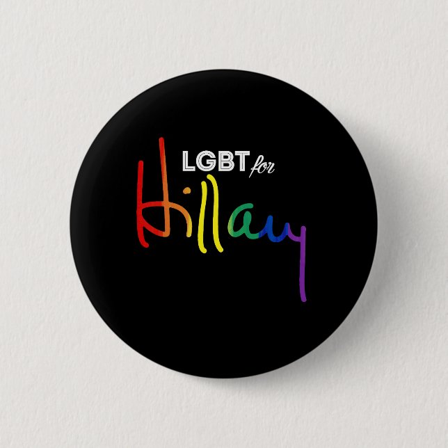 Bóton Redondo 5.08cm LGBT para Hillary Clinton (Frente)