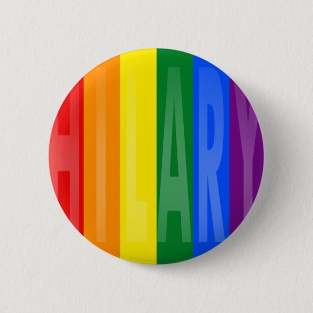 Bóton Redondo 5.08cm LGBT para Hillary Clinton Pinback Button (Frente)