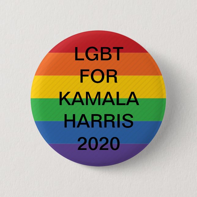 Bóton Redondo 5.08cm LGBT para Kamala Harris 2020 Botão (Frente)