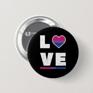 Bóton Redondo 5.08cm LGBTQ Bandeira do Orgulho Bissexual Afetou o Amor 