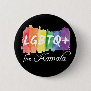 Bóton Redondo 5.08cm LGBTQ para a Eleição do Orgulho gay Kamala Rainbow