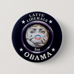 Bóton Redondo 5.08cm Liberal de Latte para o Pin de Obama