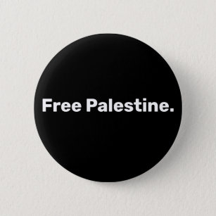 Bóton Redondo 5.08cm Liberdade na Palestina texto simples básico de apo