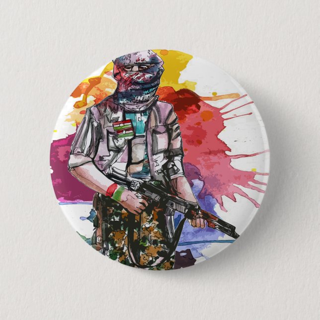 Bóton Redondo 5.08cm Liberdade Warrior.png de Peshmerga (Frente)