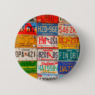 Bóton Redondo 5.08cm Licença dos Estados Unidos Plates Art America
