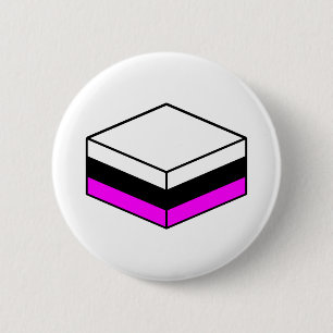 Bóton Redondo 5.08cm Licorice All Sorce - Branco, Preto e Magenta