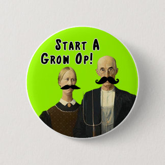 Bóton Redondo 5.08cm Ligue um botão Op do Moustache do crescimento