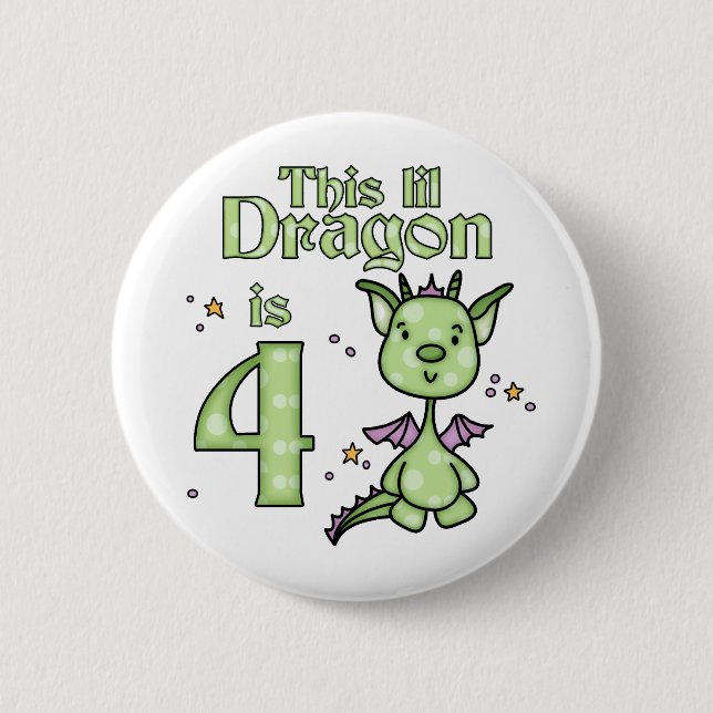 Bóton Redondo 5.08cm Lil Dragon 4º Aniversário (Frente)
