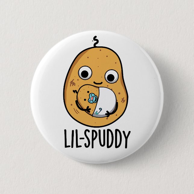 Bóton Redondo 5.08cm Lil Spuddy Funny Potato Pun (Frente)