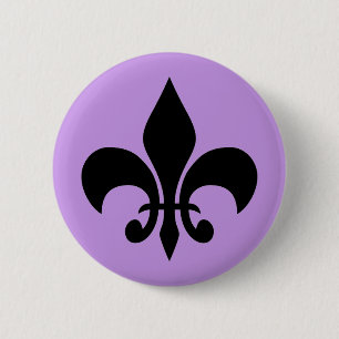 Bóton Redondo 5.08cm Lilac Fleur de Lis