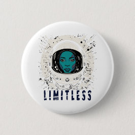 Bóton Redondo 5.08cm Limitless Space Girl – Futuristic Cosmic Button