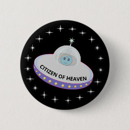 Bóton Redondo 5.08cm Lindas estrelas, disco voador e desenho de alieníg