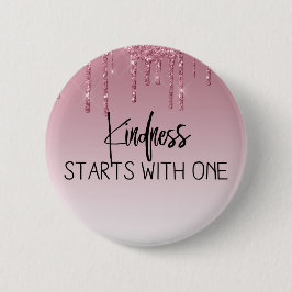 Bóton Redondo 5.08cm Lindo Brilho Cor-de-Rosa Inspirador