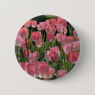 Bóton Redondo 5.08cm Lindo broche de tulipa rosa