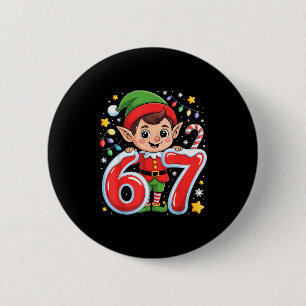 Bóton Redondo 5.08cm Lindo Elfo Seis Sete 6 7 Meme Natal Divertido Figu