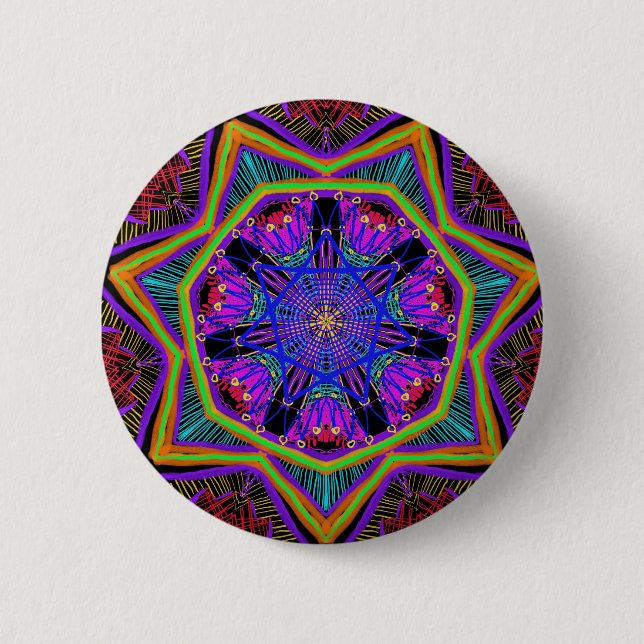 Bóton Redondo 5.08cm Lindo padrão Mandala (Frente)