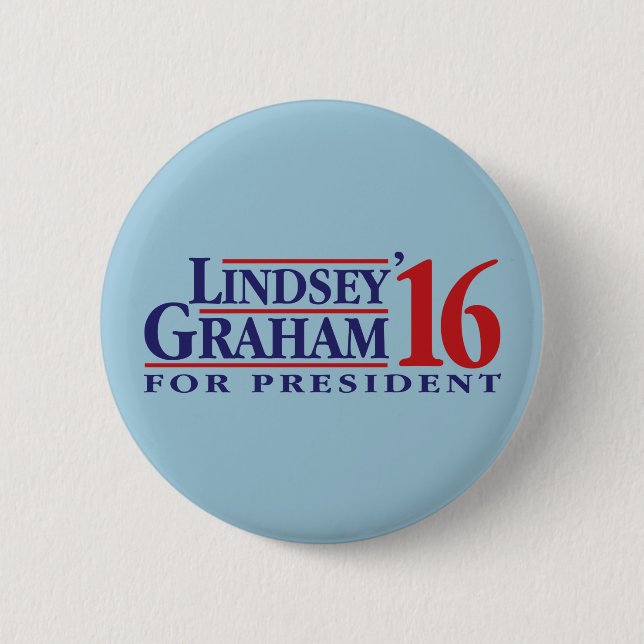 Bóton Redondo 5.08cm Lindsey Graham para o presidente (Frente)