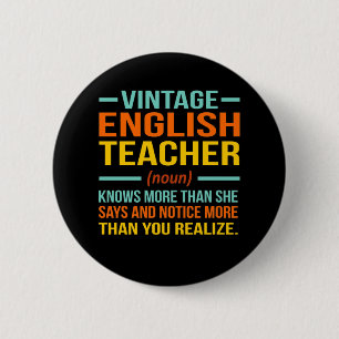 Bóton Redondo 5.08cm Língua de Definição de Professores Inglês Vint