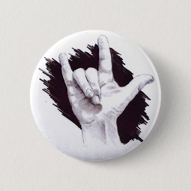 BÓTON REDONDO 5.08CM LINGUAGEM GESTUAL AMERICANO EU TE AMO (Frente)