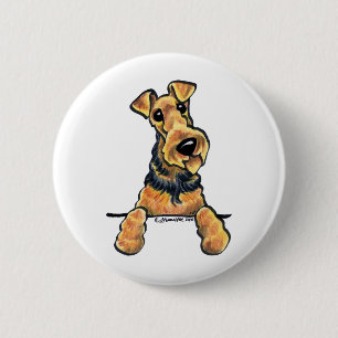 Bóton Redondo 5.08cm Linha arte de Airedale Terrier