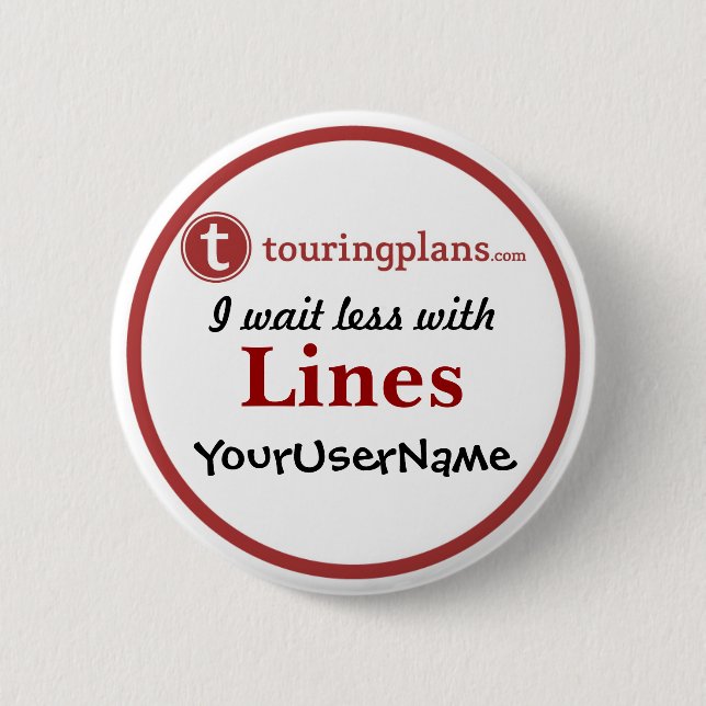 Bóton Redondo 5.08cm Linhas botão - design 2 (branco) (Frente)