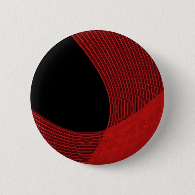 Bóton Redondo 5.08cm Linhas Modernas Vermelho e Preto (Frente)